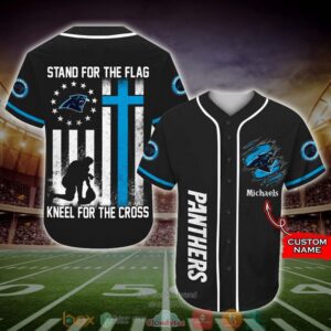 Personalized Carolina Panthers Nfl Stand For The Flag Baseball Jersey Shirt