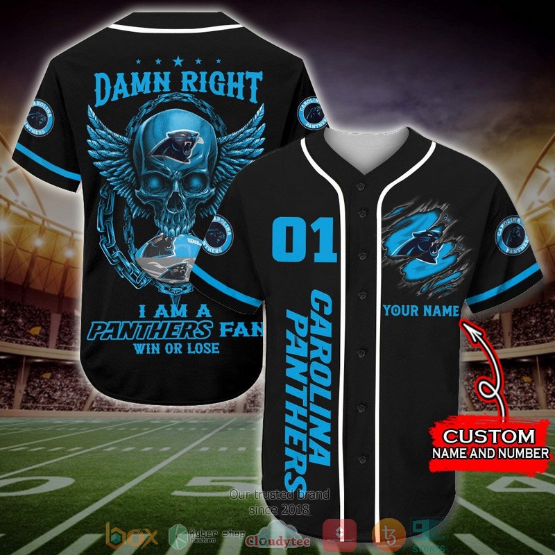 Personalized Carolina Panthers Nfl Wings Skull Baseball Jersey Shirt Personalized Carolina Panthers Nfl Wings Skull Baseball Jersey Shirt