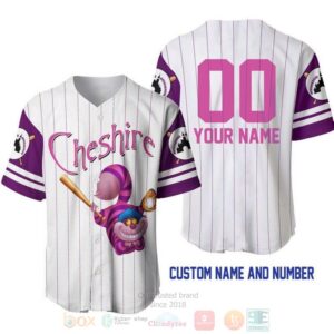 Personalized Cheshire Cat Disney All Over Print Pinstripe White Baseball Jersey