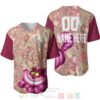 Personalized Cheshire Cat Disney Flowery Pattern All Over Print  Baseball Jersey