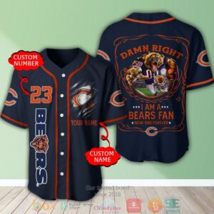 Personalized Chicago Bears Nfl I Am A Bears Fan Baseball Jersey Shirt