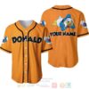 Personalized Chilling Donald Duck Disney All Over Print Orange Baseball Jersey