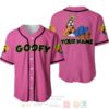 Personalized Chilling Goofy Dog Disney All Over Print Pink Baseball Jersey