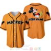 Personalized Chilling Mickey Mouse Disney All Over Print Orange Baseball Jersey
