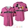 Personalized Chilling Mickey Mouse Disney All Over Print Pink Baseball Jersey