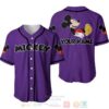 Personalized Chilling Mickey Mouse Disney All Over Print Purple Baseball Jersey