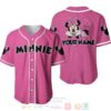 Personalized Chilling Minnie Mouse Disney All Over Print Pink Baseball Jersey