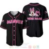 Personalized Chilling Pink Minnie Mouse Disney All Over Print Black Baseball Jersey