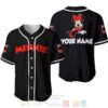 Personalized Chilling Red Minnie Mouse Disney All Over Print Black Baseball Jersey
