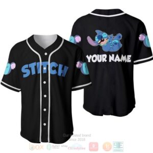 Personalized Chilling Stitch All Over Print Black Baseball Jersey