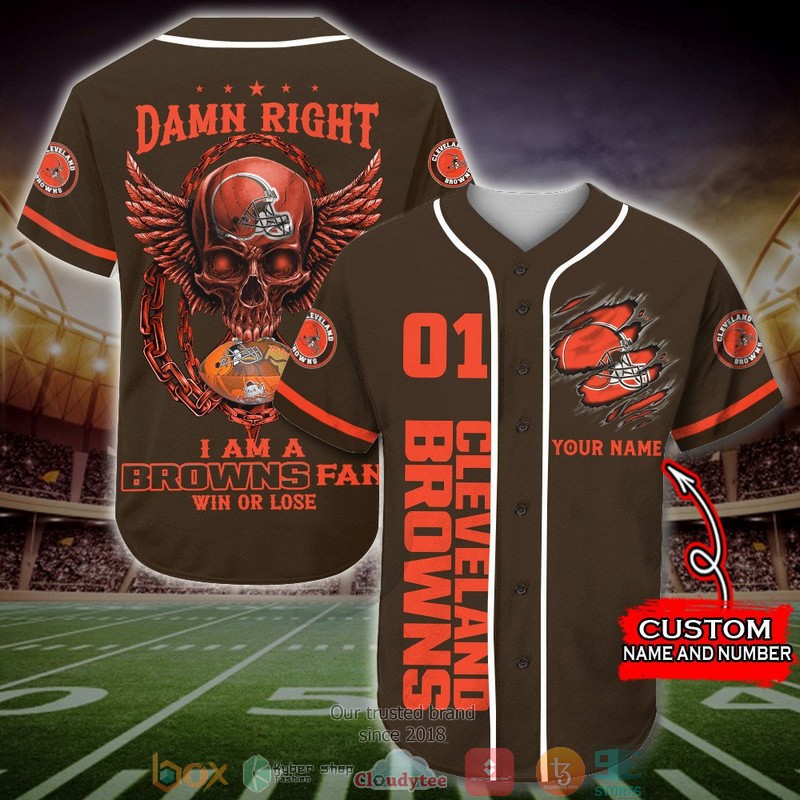 Personalized Cleveland Browns Nfl Wings Skull Baseball Jersey Shirt Personalized Cleveland Browns Nfl Wings Skull Baseball Jersey Shirt