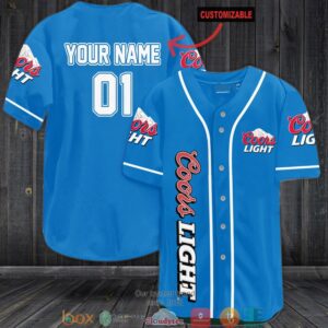Personalized Coors Light Blue Baseball Jersey