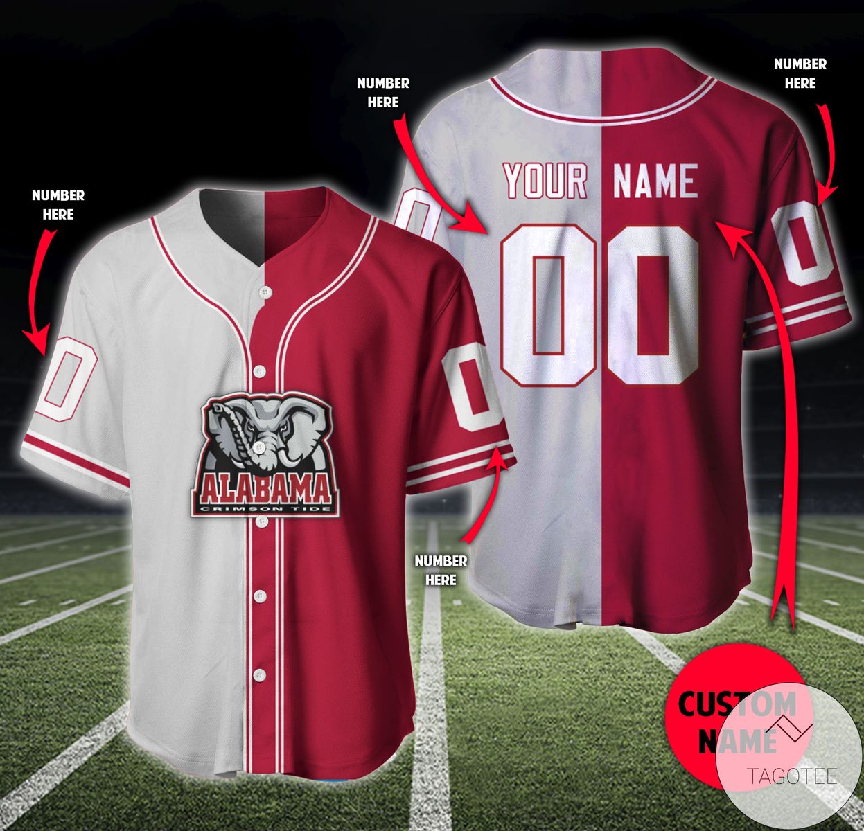 Personalized Custom Name And Number Alabama Crimson Tide Baseball Jersey Shirt Personalized Custom Name And Number Alabama Crimson Tide Baseball Jersey Shirt