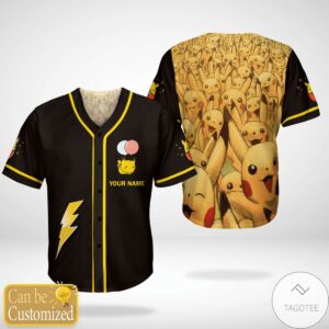 Personalized Customized Pokemon Pikachu Cute Baseball Jersey