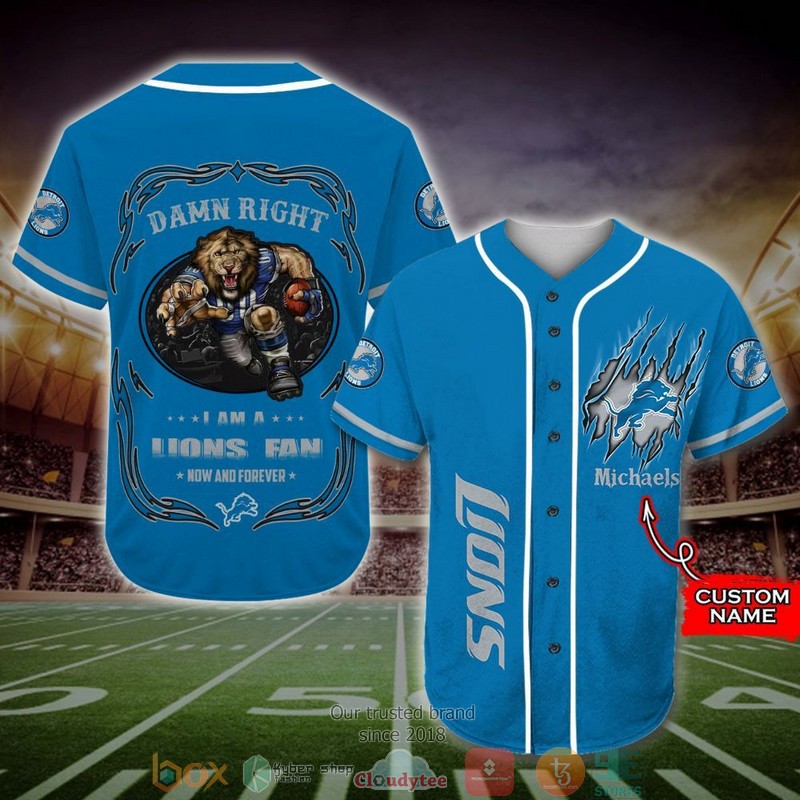 Personalized Detroit Lions Mascot Nfl Baseball Jersey Shirt Personalized Detroit Lions Mascot Nfl Baseball Jersey Shirt