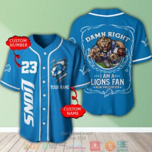 Personalized Detroit Lions Nfl I Am A Lions Fan Baseball Jersey Shirt