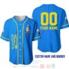 Personalized Donald Duck All Over Print Blue Baseball Jersey