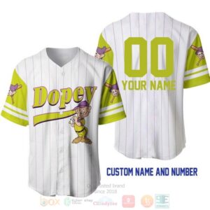 Personalized Dopey Dwarf Snow White All Over Print Pinstripe White Baseball Jersey