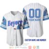 Personalized Eeyore Donkey Winnie The Pooh Pinstripe White Baseball Jersey