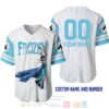 Personalized Elsa Princess Frozen All Over Print Pinstripe White Baseball Jersey