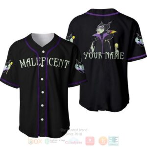 Personalized Evil Queen Maleficent Disney All Over Print Black Baseball Jersey
