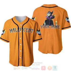 Personalized Evil Queen Maleficent Disney All Over Print Orange Baseball Jersey