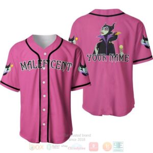 Personalized Evil Queen Maleficent Disney All Over Print Pink Baseball Jersey