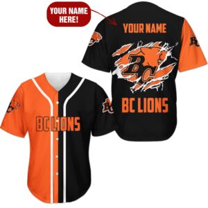 Personalized Football Club Cfl Bc Lions Baseball Jersey