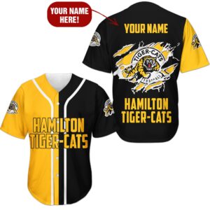 Personalized Football Club Cfl Hamilton Tiger Cats Baseball Jersey