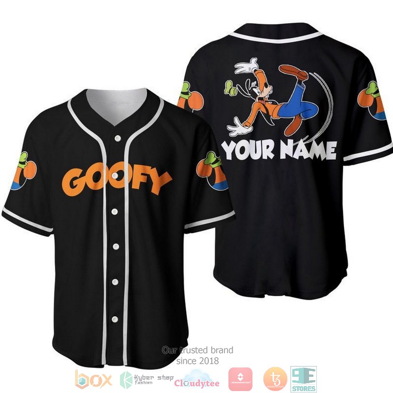 Personalized Funny Goofy Dog Black Baseball Jersey Personalized Funny Goofy Dog Black Baseball Jersey