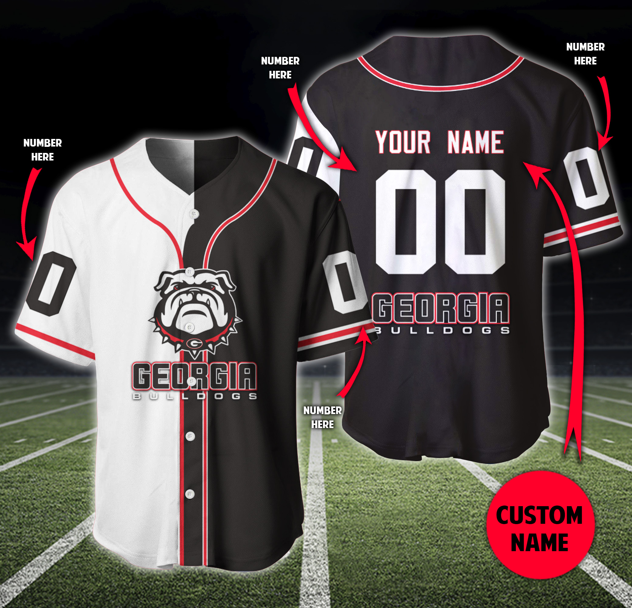 Personalized Georgia Bulldogs Baseball Jersey Personalized Georgia Bulldogs Baseball Jersey
