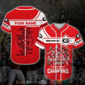 Personalized Georgia Bulldogs Ncaa1 College Football Playoff 21-22 Red Baseball Jersey Shirt