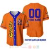 Personalized Goofy Dog All Over Print Orange Baseball Jersey