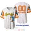 Personalized Goofy Dog All Over Print Pinstripe White Baseball Jersey