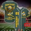 Personalized Green Bay Packers Nfl Wings Skull Baseball Jersey Shirt