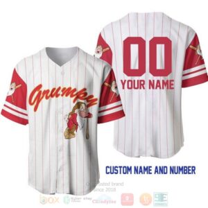 Personalized Grumpy Dwarf Snow White All Over Print Pinstripe White Baseball Jersey
