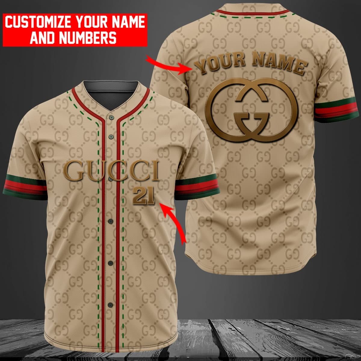 Personalized Gucci Custom Baseball Jersey Personalized Gucci Custom Baseball Jersey