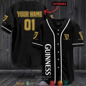 Personalized Guinness Beer Black Baseball Jersey