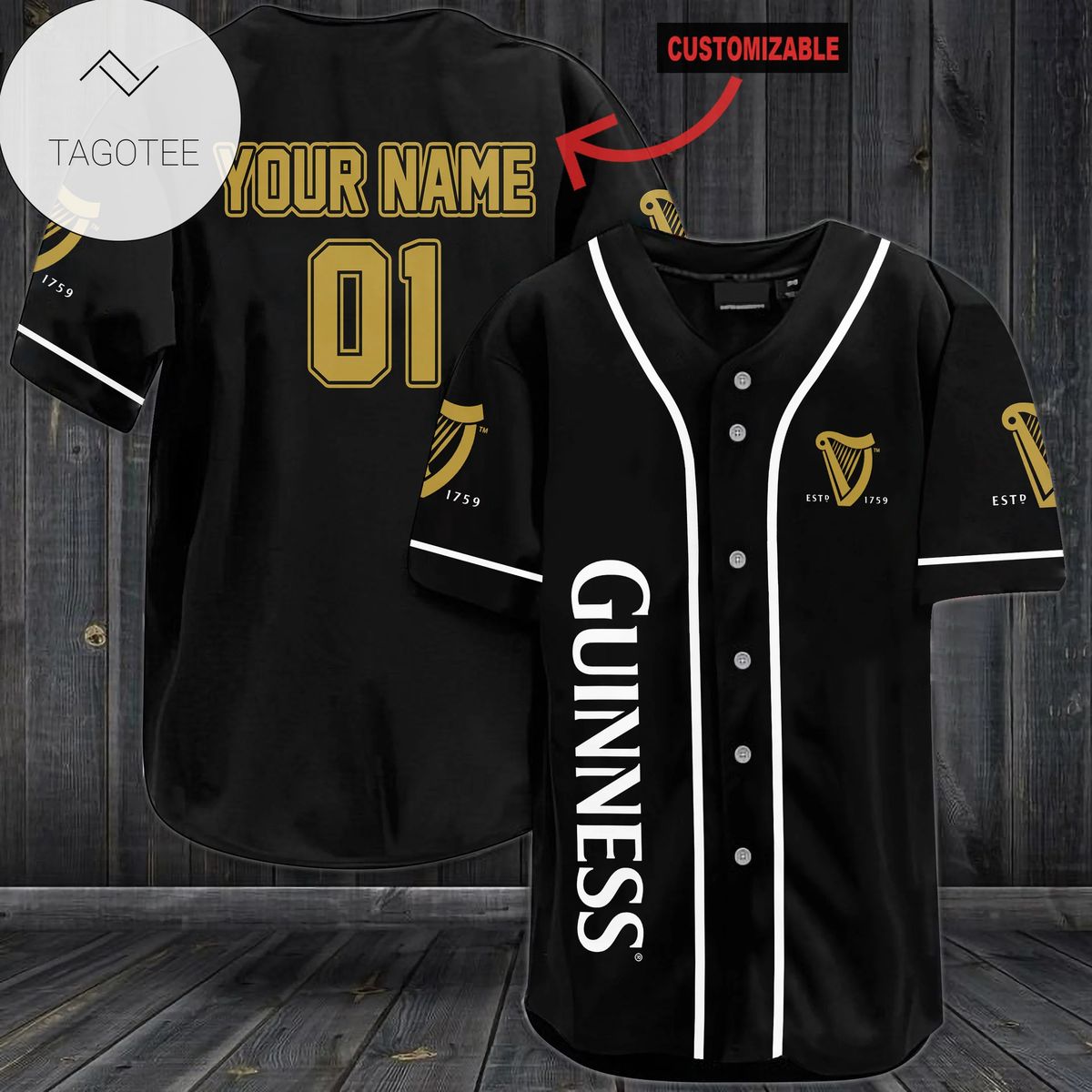 Personalized Guinness Logo Baseball Jersey Shirt Personalized Guinness Logo Baseball Jersey Shirt