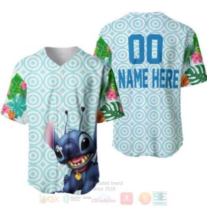 Personalized Hawaiian Stitch Flowery Pattern All Over Print  Baseball Jersey