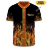 Personalized Hot Rod Flame Blowing Baseball Jersey
