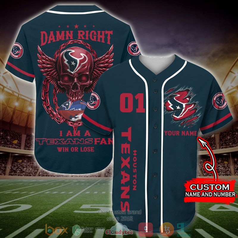 Personalized Houston Texans Nfl Wings Skull Baseball Jersey Shirt Personalized Houston Texans Nfl Wings Skull Baseball Jersey Shirt