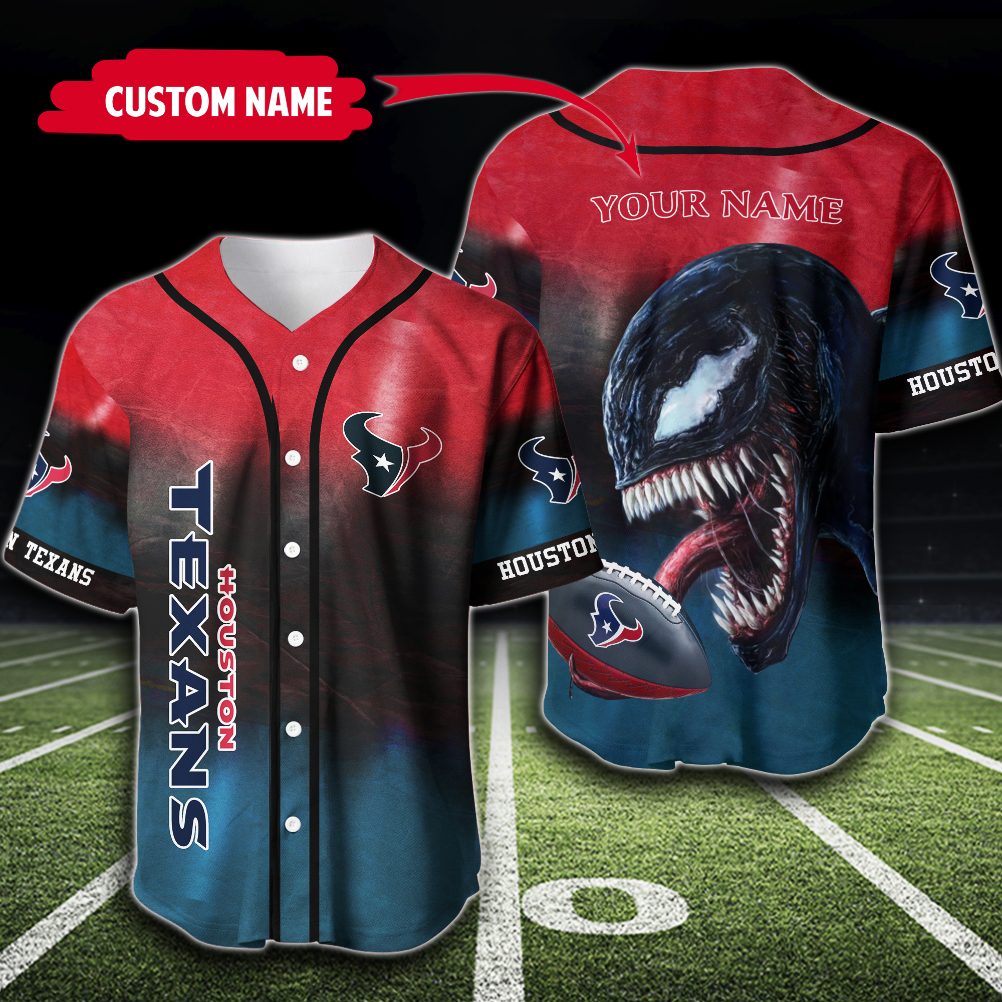 Personalized Houston Texans Venom Baseball Jersey Personalized Houston Texans Venom Baseball Jersey