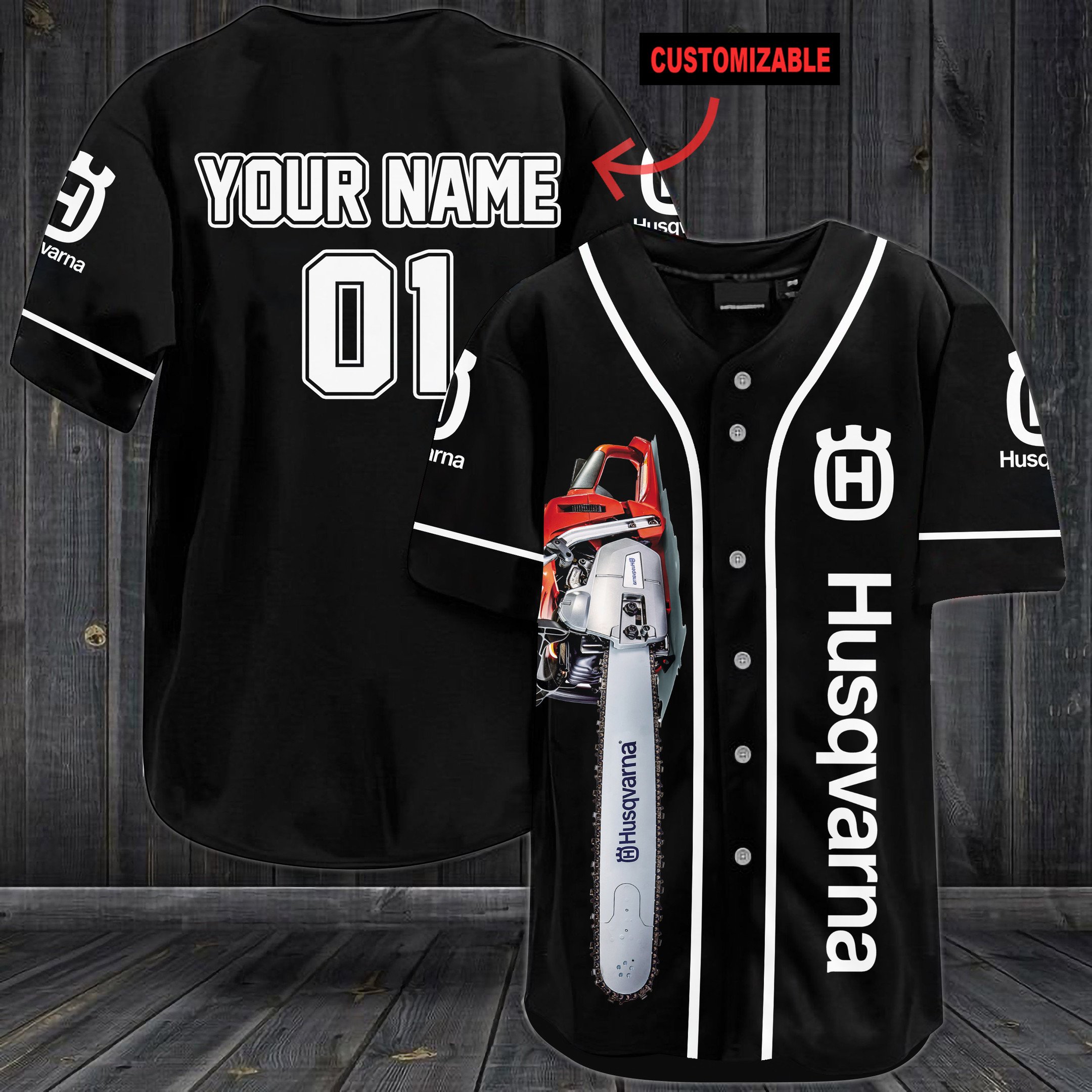 Personalized Husqvarna Group Custom Baseball Jersey Personalized Husqvarna Group Custom Baseball Jersey