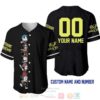 Personalized Jack & Sally The Nightmare Before Christmas All Over Print Black Baseball Jersey
