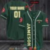 Personalized Jameson Irish Whiskey Green Baseball Jersey