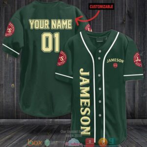 Personalized Jameson Irish Whiskey Green Baseball Jersey