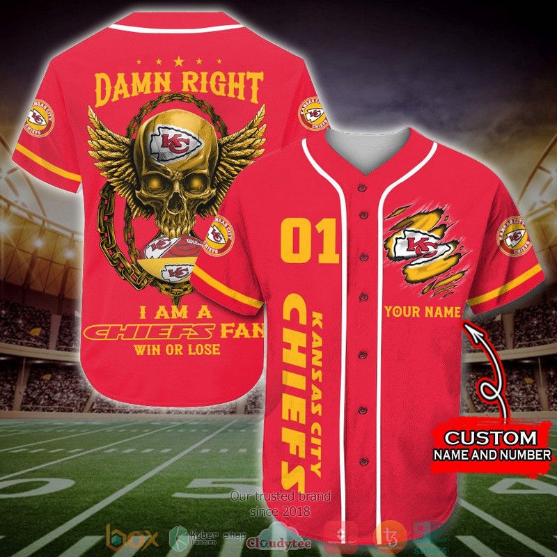 Personalized Kansas City Chiefs Nfl Wings Skull Baseball Jersey Shirt Personalized Kansas City Chiefs Nfl Wings Skull Baseball Jersey Shirt