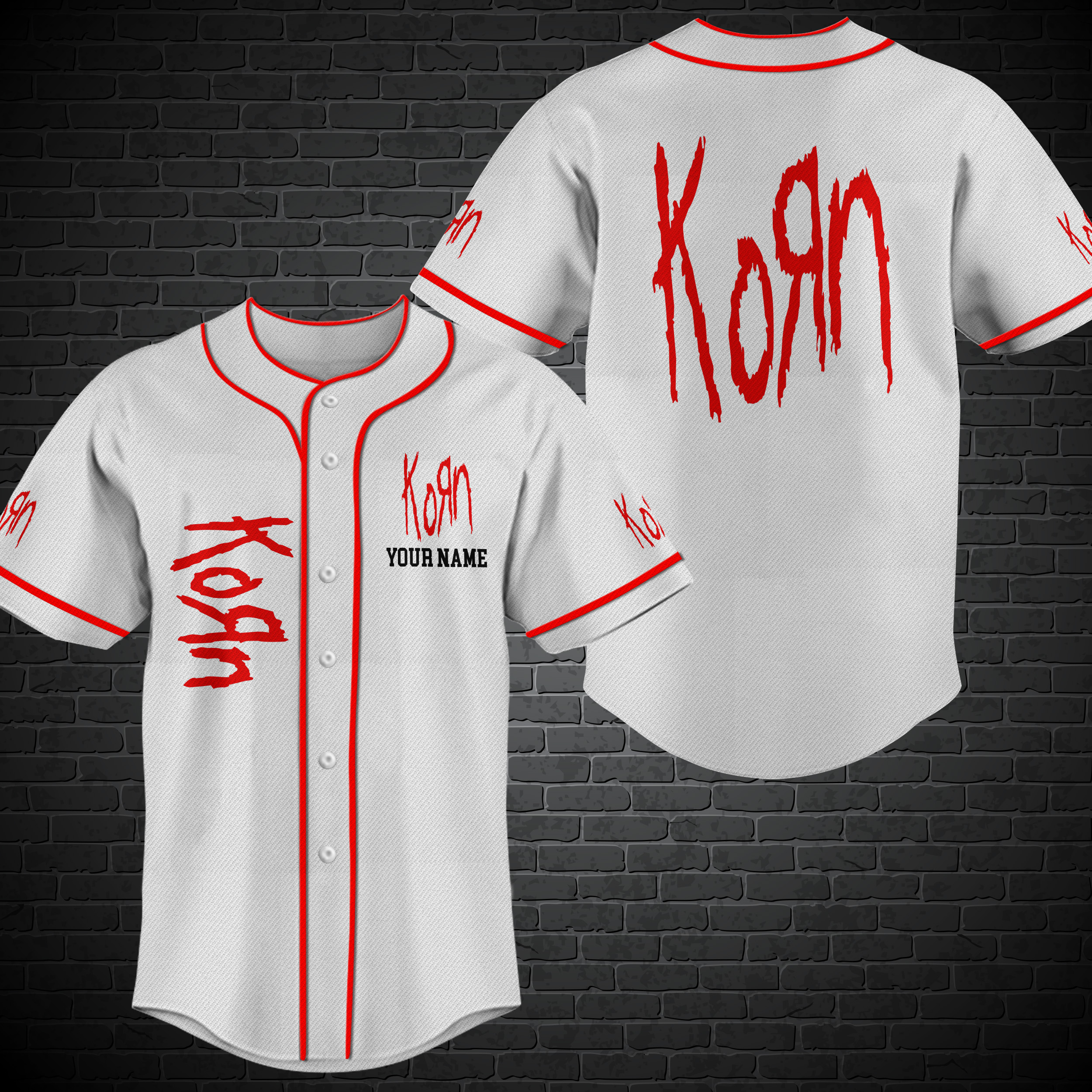 Personalized Korn Band Custom Baseball Jersey Personalized Korn Band Custom Baseball Jersey