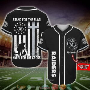 Personalized Las Vegas Raiders Nfl Kneel For The Cross Baseball Jersey Shirt
